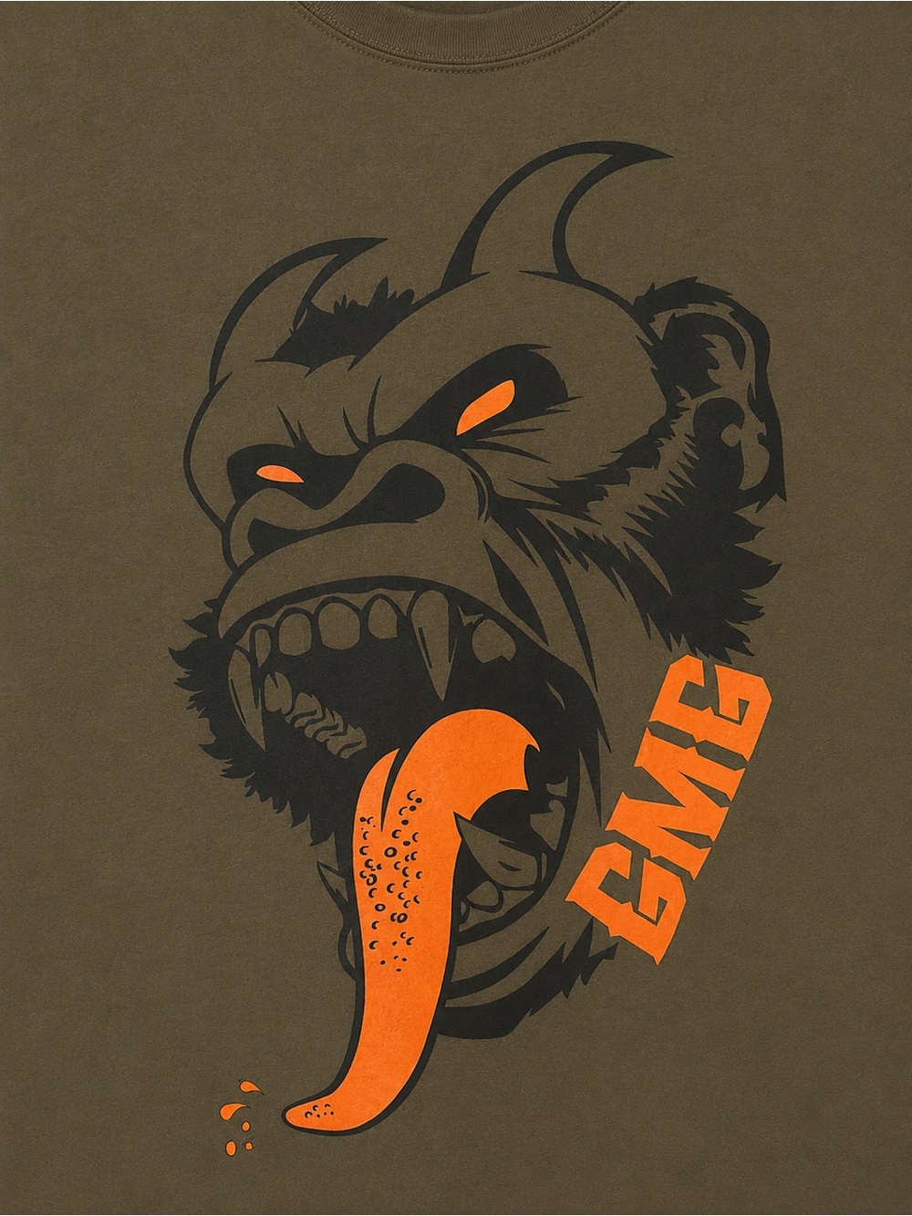 Gas Monkey Garage Men’s Olive Gorilla Back Graphic T-Shirt Medium - Picture 4 of 6